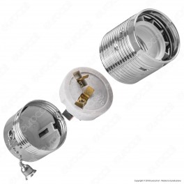 FAI Portalampada in Metallo per Lampadine E27 con Interruttore Colore