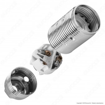 FAI Portalampada in Metallo per Lampadine E14 Colore Argento