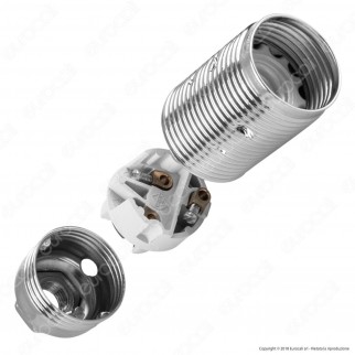 FAI Portalampada in Metallo per Lampadine E14 Colore Argento FAI Portalampada in Metallo per Lampadine E14 Colore Argento