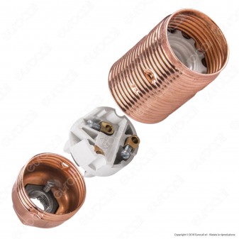 FAI Portalampada in Metallo per Lampadine E14 Colore Rame