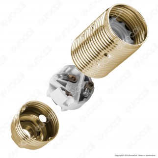 FAI Portalampada in Metallo per Lampadine E14 Colore Ottone