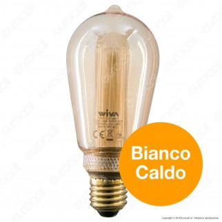 Wiva GlassLight Lampadina LED E27 2,5W Bulb ST64 Ambrata con