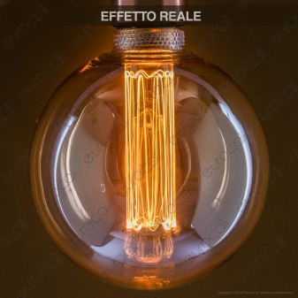 Wiva GlassLight Lampadina LED E27 4W Globo G125 Ambrata con Incisioni