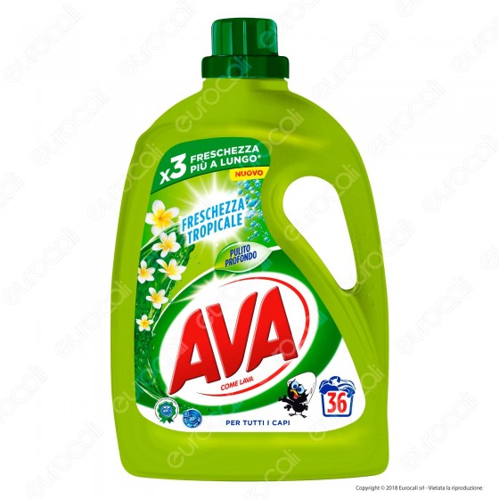 AVA Freschezza Tropicale Detersivo Liquido per Bucato in Lavatrice e AVA Freschezza Tropicale Detersivo Liquido per Bucato in Lavatrice e