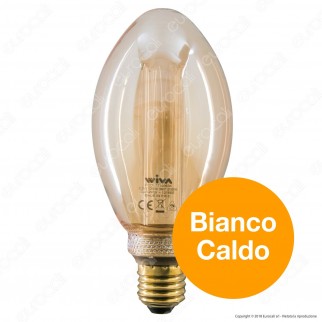 Wiva GlassLight Lampadina LED E27 2,5W Bulb A75 Ambrata con Incisioni