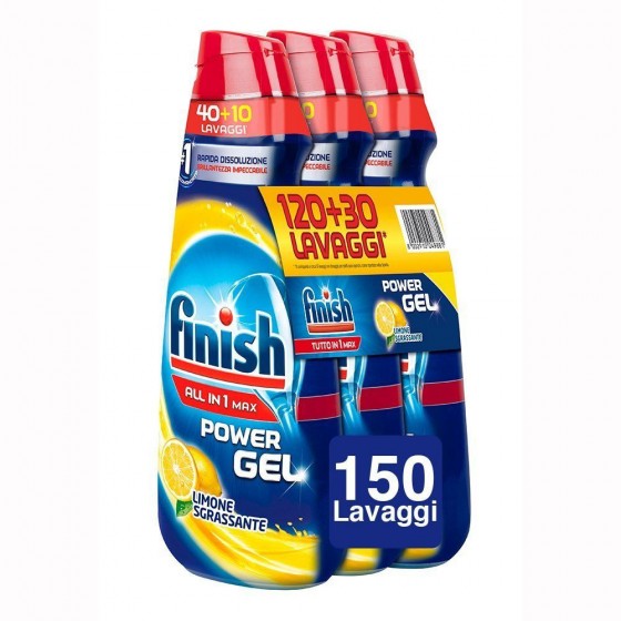 Finish PowerGel Tutto in 1 Max al Limone per Lavastoviglie - 3 Finish PowerGel Tutto in 1 Max al Limone per Lavastoviglie - 3