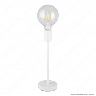 Airam Bot Lighting LIV Lampada da Tavolo con Portalampada per Lampadine E27 Colore Bianco 36cm - mod. 4126244
