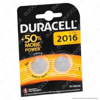 Duracell Lithium CR2016 / CR / DL2016 / BR2016 Pile 3V - Blister 2