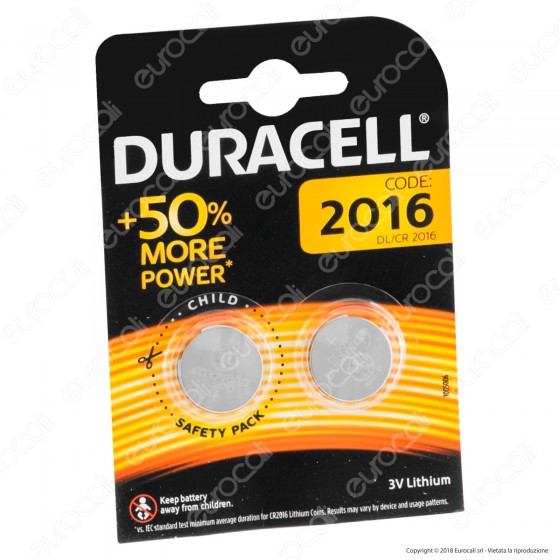 Duracell Lithium CR2016 / CR / DL2016 / BR2016 Pile 3V - Blister 2 Duracell Lithium CR2016 / CR / DL2016 / BR2016 Pile 3V - Blister 2