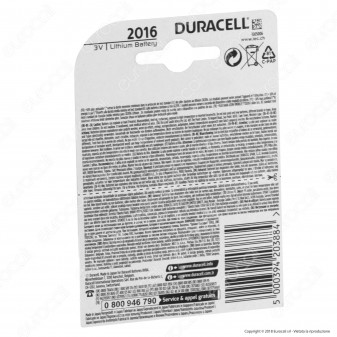 Duracell Lithium CR2016 / CR / DL2016 / BR2016 Pile 3V - Blister 2