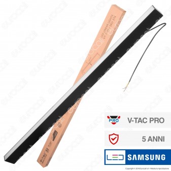 V-Tac PRO VT-7-40 Lampada LED a Sospensione Linear Light 40W Chip Samsung Black Body - SKU 374