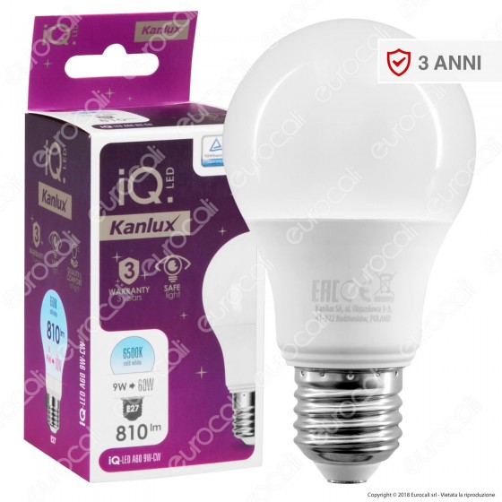 Kanlux IQ Lampadina LED E27 9W Bulb A60 - mod. 27273 / 27274 / 27275 Kanlux IQ Lampadina LED E27 9W Bulb A60 - mod. 27273 / 27274 / 27275