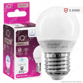 Kanlux IQ Lampadina LED E27 5,5W MiniGlobo G45  - mod. 27303 / 27304 / 27305