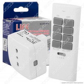 Life Kit Presa Wireless Bivalente con Spina 16A e Radiocomando da 12