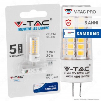 V-Tac PRO VT-234 Lampadina LED G4 3,2W Bulb Chip Samsung - SKU 131 /