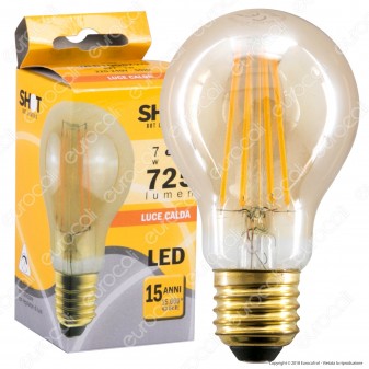 Bot Lighting Lampadina LED E27 7W Bulb A60 Filamento Ambrata - mod. WLD1008X2G
