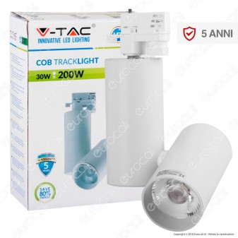 V-Tac VT-4635 Track Light LED COB 30W CRI≥95 Colore Bianco - SKU 1292
