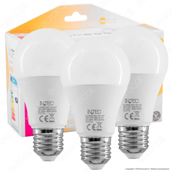 Fan Europe Intec Light Confezione Risparmio 3 Lampadine LED E27 12W Fan Europe Intec Light Confezione Risparmio 3 Lampadine LED E27 12W