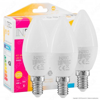 Fan Europe Intec Light Confezione Risparmio 3 Lampadine LED E14 6W