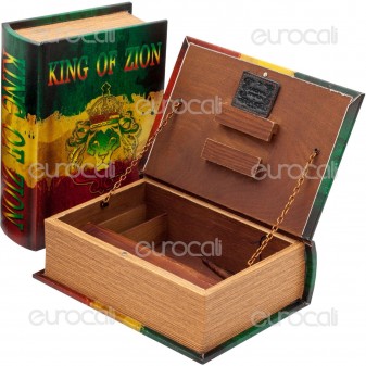 Spliff Box Stazione di Rollaggio in Legno - Libro King of Zion
