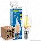 10 Lampadine LED V-Tac VT-1997 E14 4W Candela Fiamma Filamento - Pack Risparmio