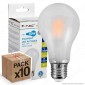 10 Lampadine LED V-Tac VT-2049 E27 9W Bulb A67 Frost Filamento - Pack Risparmio [TERMINATO]