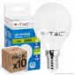 10 Lampadine LED V-Tac VT-1819 E14 4W MiniGlobo P45 - Pack Risparmio