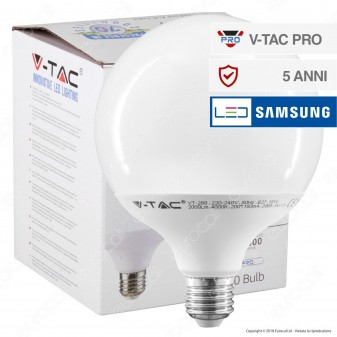 V-Tac PRO VT-288 Lampadina LED E27 18W Globo G120 Chip Samsung - SKU