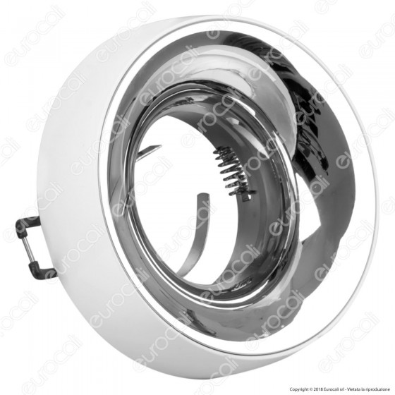 Kanlux ELNIS L Portafaretto Rotondo da Incasso Colore Bianco e Cromo Kanlux ELNIS L Portafaretto Rotondo da Incasso Colore Bianco e Cromo