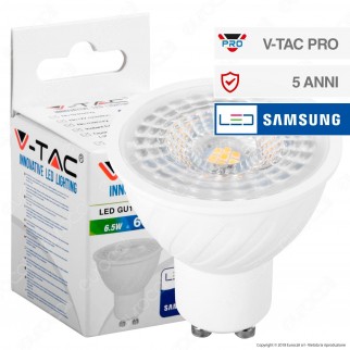 V-Tac PRO VT-247 Lampadina LED GU10 6,5W Faretto Spotlight Chip
