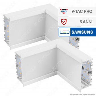 V-Tac PRO VT-7-42LN Coppia di Lampade LED Raccordo a Incasso Linear Light 10W Chip Samsung White Body - SKU 396