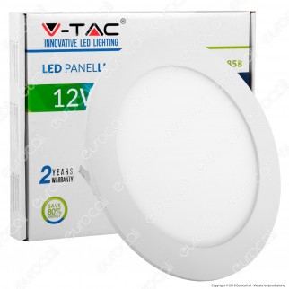 V-Tac VT-1207 RD Pannello LED Rotondo 12W SMD da Incasso con Driver -