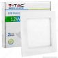 V-Tac VT-1207 SQ Pannello LED Quadrato 12W SMD da Incasso con Driver - SKU 4866 / 4867 / 4868