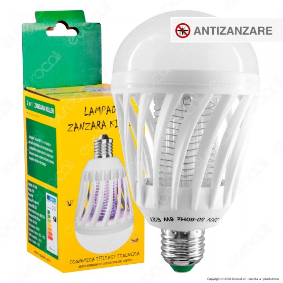 Zanzara Killer 2in1 Lampadina LED E27 7W Bulb con Luce Bianca + Luce Zanzara Killer 2in1 Lampadina LED E27 7W Bulb con Luce Bianca + Luce