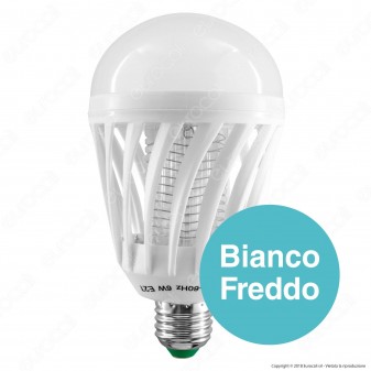 Zanzara Killer 2in1 Lampadina LED E27 7W Bulb con Luce Bianca + Luce