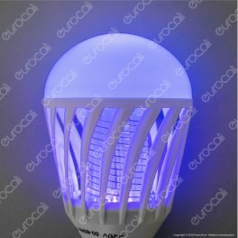 Zanzara Killer Lampadina LED E27 1W Bulb con Luce Blu Attira ed