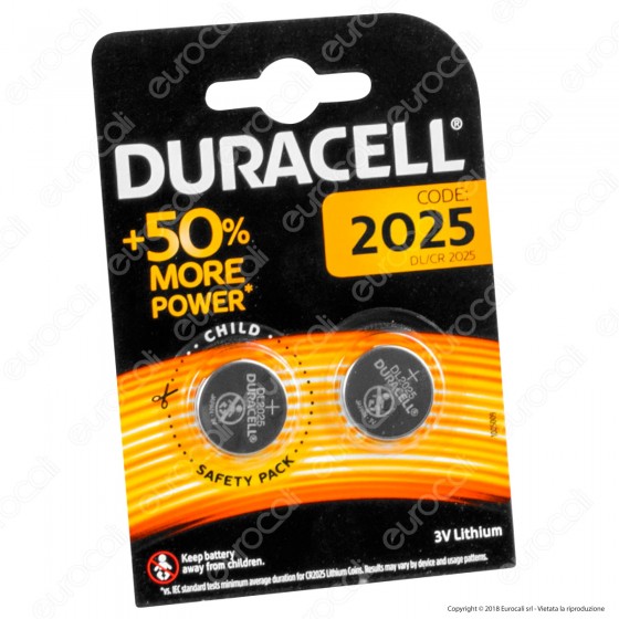 Duracell Lithium CR2025 / DL2025 Pila 3V - Blister 2 Batterie Duracell Lithium CR2025 / DL2025 Pila 3V - Blister 2 Batterie