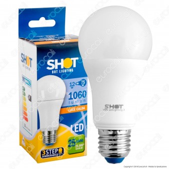 Bot Lighting Shot Lampadina LED E27 12W Bulb A60 3 Step Dimmerabile - mod. SLD1012X2D3 