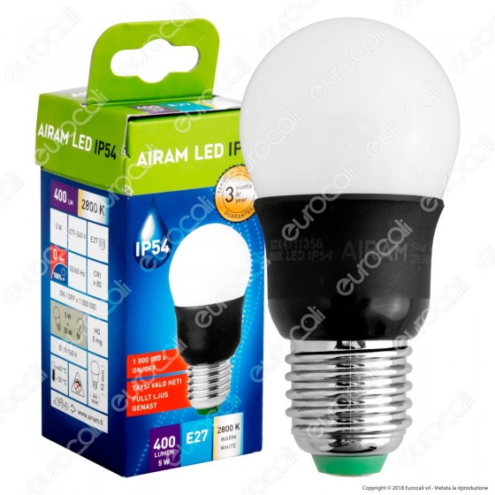 Bot Lighting Airam Lampadina LED E27 5W Bulb Impermeabile IP54 - mod. 4711356 