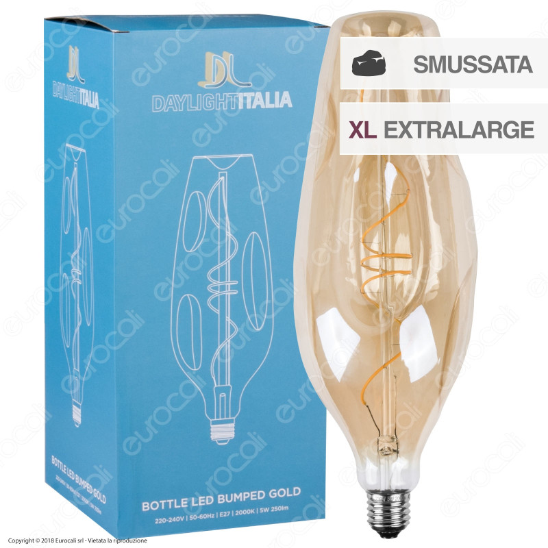 Daylight Lampadina E27 Filamento LED a Spirale 5W Bulb Effetto Erosione Naturale Dimmerabile - mod. 700238.00L Daylight Lampadina E27 Filamento LED a Spirale 5W Bulb Effetto Erosione Naturale Dimmerabile - mod. 700238.00L