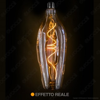Daylight Lampadina E27 Filamento LED a Spirale 5W Bulb Effetto Erosione Naturale Dimmerabile - mod. 700238.00L
