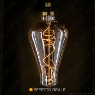 Daylight Lampadina E27 Filamento LED a Spirale 5W Bulb con Vetro Ambrato Dimmerabile - mod. 700185.00L