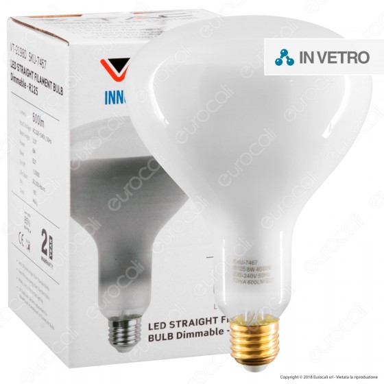 V-Tac VT-2198D Lampadina LED E27 8W Bulb Reflector R125 Filament V-Tac VT-2198D Lampadina LED E27 8W Bulb Reflector R125 Filament