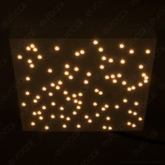 V-Tac VT-7128 Plafoniera LED 8W Forma Quadrata di Colore Oro Effetto Cielo Stellato con Telecomando - SKU 40301