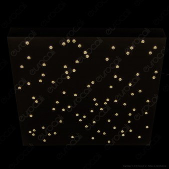 V-Tac VT-7128 Plafoniera LED 8W Forma Quadrata di Colore Oro Effetto Cielo Stellato con Telecomando - SKU 40301