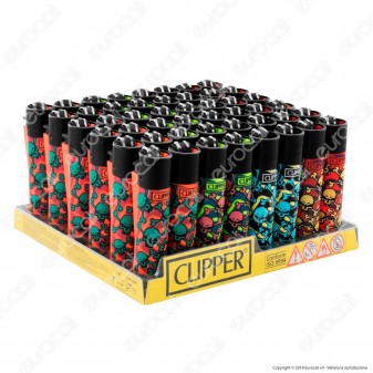 Clipper Large Fantasia Skulls X - Box da 48 Accendini
