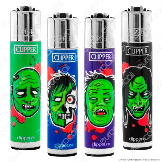 Clipper Large Fantasia Horror Zombies - 4 Accendini Clipper Large Fantasia Horror Zombies - 4 Accendini