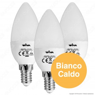 Wiva Tripack Lampadina LED E14 5W Candela - Confezione 3 Lampadine -