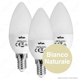 Wiva Tripack Lampadina LED E14 5W Candela - Confezione 3 Lampadine -