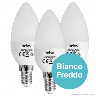 Wiva Tripack Lampadina LED E14 5W Candela - Confezione 3 Lampadine -
